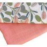 Tickly Tots Baby swaddle blanket set (Pink and green leaf)